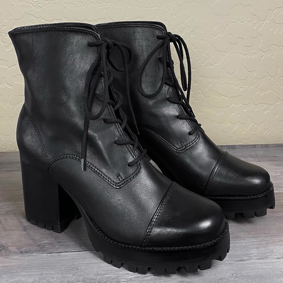 NWOB SCHUTZ Jeannie Lace-Up Platform Boot, Black - Picture 2 of 15